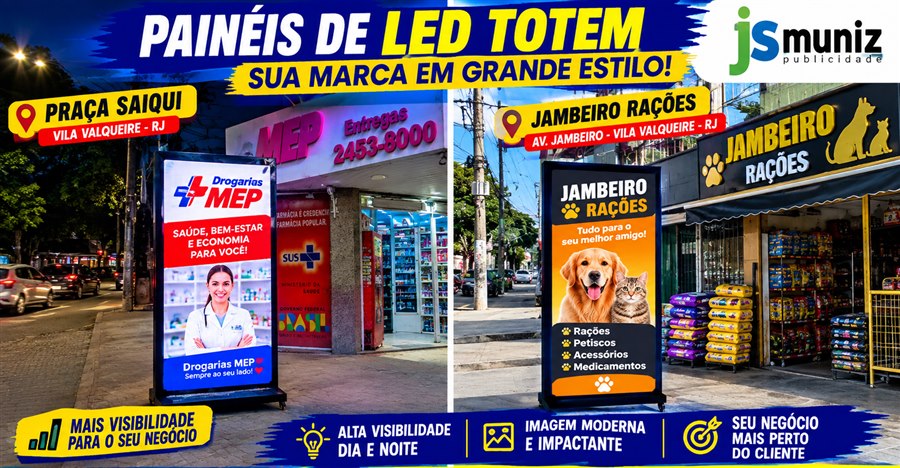 Foto real do painel de LED da JSMuniz Publicidade